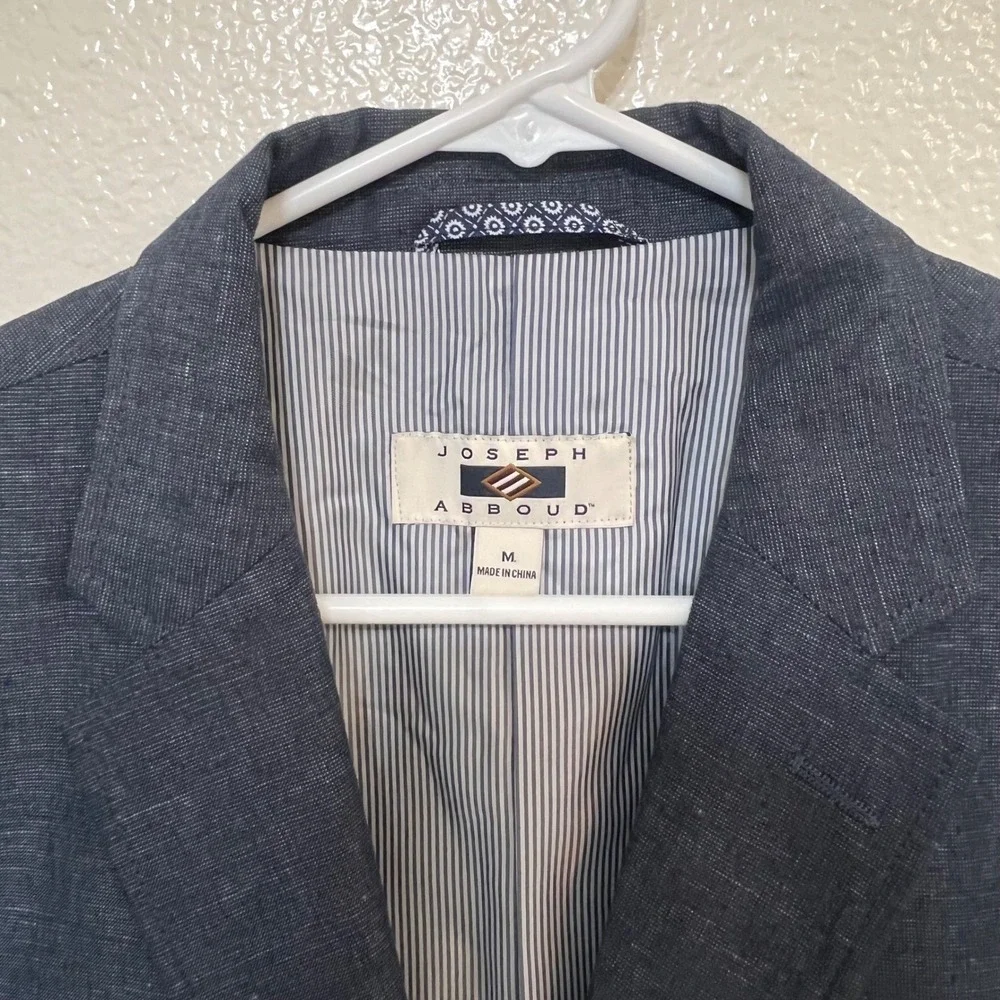 Joseph Abboud Mens Blue Linen Cotton‎ Blend Summer Blazer Sport Coat Medium 0781